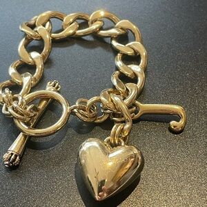 Gold Heart Charm Bracelet